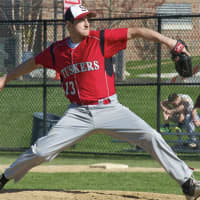 <p>Somers senior hurler Anthony Maestri earned the win on the mound.</p>