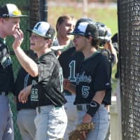 <p>Yorktown players celebrate after putting a few runs on the board.</p>