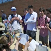 <p>Students try their hand at the &quot;Wheel of Misfortune.&quot;</p>