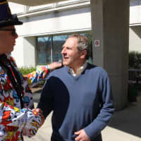 <p>Joel Seligman, president &amp; CEO of Northern Westchester Hospital with the Joker.</p>