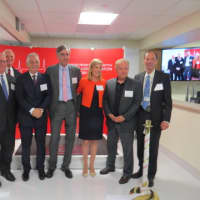 <p>The team responsible for the new lab celebrating the grand opening in Bronxville with a ribbon cutting ceremony.</p>