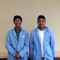 <p>Anubhav Dhar, left, and Shubham Singh are both students in the Aerospace/Hydrospace Engineering and Physical Sciences School at Fairchild Wheeler Magnet High School in Bridgeport. </p>