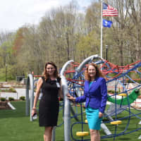 <p>U.S. Rep. Elizabeth Esty checks out the playground at the center. </p>