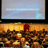 <p>Daniel Marcy from the New NY Bridge team spoke with Briarcliff Middle School students about the history of the current Tappan Zee Bridge.</p>