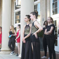 <p>Members of the Allegra Dance Company wait to perform.</p>