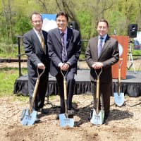 <p>From left,  Hastings-on-Hudson Village Mayor Peter Swiderski, GDC Founder and Principal Martin Ginsburg and Westchester County Executive Rob Astorino.</p>