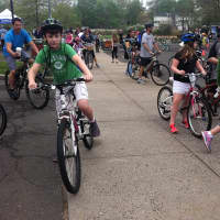<p>Bikers getting set to go at the 13th Annual Mother&#x27;s Day Bike Ride in Old Greenwich on Sunday morning.</p>