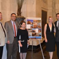 <p>Timothy G. Boyland, AIA; AIANYS Paul McDonnell, AIA Buffalo Schools, Director of Facilities Planning Design and Construction; Georgi Ann Bailey, CAE; Kelly Hayes McAlonie, AIA, Past President, AIANYS; and Russell A. Davidson.</p>