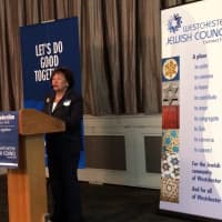 <p>U.S. Rep. Nita Lowey, D-Westchester-Rockland, addresses the Westchester Jewish Council/UJA-Federation of New York at the Westchester Government Relations Breakfast at the JCC of Harrison. </p>