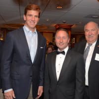 <p>Giants&#x27; quarterback and nine-time Golf Classic host Eli Manning, Westchester County Executive Rob Astorino and Mount Kisco Mayor Michael Cindrich.</p>