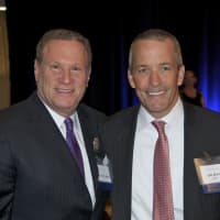 <p>Gala chair and member of the Board of Directors Andrew Reid (left) and member of the Board of Directors and shelter chair Jim Bosek. </p>