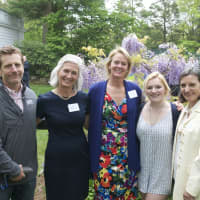 <p>From left: Edward Orenstein, Pam Dysenchuk, of the Darien Foundation, honoree Meredith George, Darien Foundation, honoree Charlotte Orenstein, of Neighbor&#x27;s Link, Catalina Horak, of Neighbor&#x27;s Link.</p>