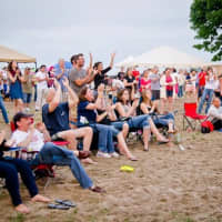 <p>Folks enjoy a free summer concert at Calf Pasture Beach in Norwalk. </p>