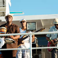 <p>A band plays at Barnum Sails The Sound.</p>