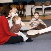 <p>Young students at Hoff-Barthelson Music School in Scarsdale learn music and movement.</p>