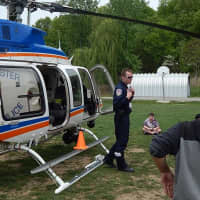 <p>A Westchester County Police helicopter was on site for students to learn about air control.</p>