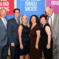 <p>From left are Roy Stillman of Bedford, Daniel Singer of Briarcliff Manor, Debra Abrahams Weiner of White Plains, Leslie Effron Levin of White Plains, Ann K. Silver of White Plains, and Budd Wiesenberg of Mamaroneck.
</p>