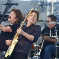 <p>The Doobie Brothers perform on the main stage at the Greenwich Town Party.</p>