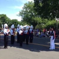 <p>The marching band arrives at Rogers Park.</p>