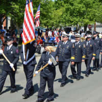 <p>The Danbury Fire Department brings up the end of the parade.</p>