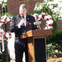 <p>Mayor Joseph A. Sack spoke at the Memorial Day Ceremony on the Village Green. </p>