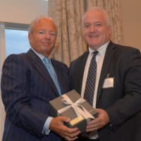 <p>Frank Corvino, left, and Tim Leddy at the Visiting Nurse Services in Westchester gala.</p>