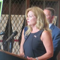 <p>Putnam County Executive MaryEllen Odell at Tuesday&#x27;s news conference at Manhattanville College, where she endorsed strengthening state law against sexual assault.</p>