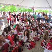 <p>Some of the dozens of children eager to dance at the Albanian Festival on Sunday in Valhalla.</p>