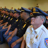 <p>Former Mount Kisco police personnel joined Westchester County&#x27;s police department. They are pictured in county uniforms.</p>