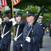 <p>Mahopac firefighters march in the Katonah parade.</p>