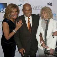 <p>From left: Hoda Kotb, Harry Belafonte and wife, Regis Philbin.</p>