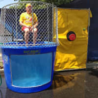 <p>About to be dunked is former Third Selectman Charlie Haberstroh.</p>