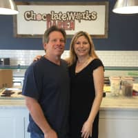 <p>Greg and Meredith Scheine own Chocolate Works Darien in the Goodwives Shopping Center.</p>