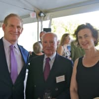 <p>From L: Janno Lieber, honoree Ben Needell and Amy Glosser at the Westchester Land Trust&#x27;s benefit at Old Salem Farm.</p>