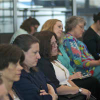 <p>Visitors listen intently at Tuesday&#x27;s Nonprofit Westchester kickoff event.</p>