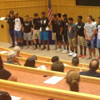 <p>The Mamaroneck High School varsity baseball team was recognized at Tuesday&#x27;s Board of Education meeting for winning the State Championship last weekend.</p>
