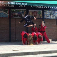 <p>Martial arts students show off some of their skills at the Ossining Village Fair.</p>