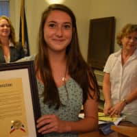 <p>Lauren Prisco, Fox Lane High School&#x27;s 2015 salutatorian, was honored at a recent Pound Ridge Town Board meeting.</p>
