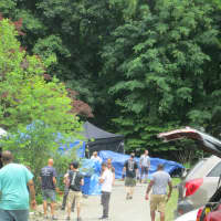 <p>Crew of &quot;The Affair&quot; on location in Briarcliff.</p>