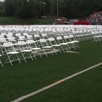 <p>Empty chairs just before the graduation ceremony.</p>