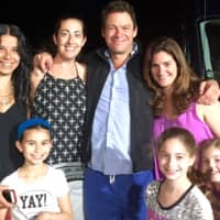 <p> Amy Itzla, Meredith Bruckman and Miriam Risko and kids with actor Dominic West from &quot;The Affair.&quot; </p>
