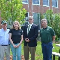 <p>Rep. Shaban with Sean McNamara of the Redding Nursery and his father, and Lynn Ruffing of Redding&#x27;s Garden Club.</p>
