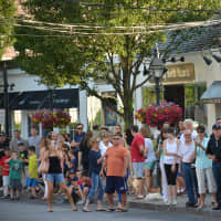 <p>Onlookers at a parade in downtown Armonk for Byram Hill High School&#x27;s championship-winning baseball team.</p>