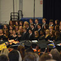 <p>The choir entertains the crowd assembled at the O&#x27;Neill Center. </p>