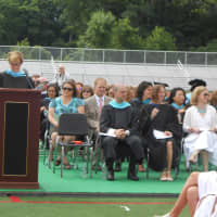 <p>Principal of Rye High School, Patricia Taylor addresses the class of 2015, their families and guests as well as distinguished guests. </p>