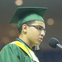 <p>Class of 2015 Salutatorian Maverick Ruiz gives his address.</p>