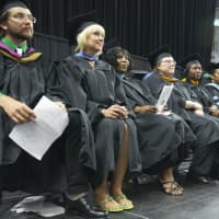 <p>The Bassick High School faculty members at Monday&#x27;s graduation.</p>