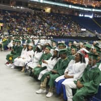 <p>Bassick High School holds its 2015 commencement ceremony Monday at the Webster Bank Arena. </p>