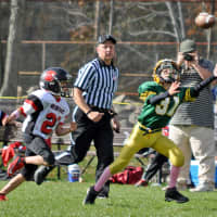 <p>Norwalk&#x27;s Tyler Whittaker extends to reel in a pass.</p>