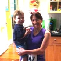 <p>Diane Hayes, with her son Eric, will run the New York City Marathon to benefit the Epilepsy Therapy Project.</p>